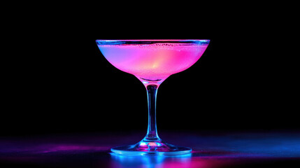 Vibrant colored cocktail in studio lighting for party or celebration theme