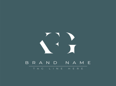KFG abstract letter logo design. This logo is designed by three abstract letters.