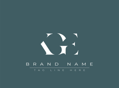 KGE abstract letter logo design. This logo is designed by three abstract letters.