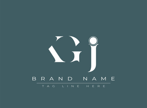 KGJ abstract letter logo design. This logo is designed by three abstract letters.