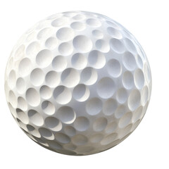 A golf ball with dimples on the surface, transparent background PNG