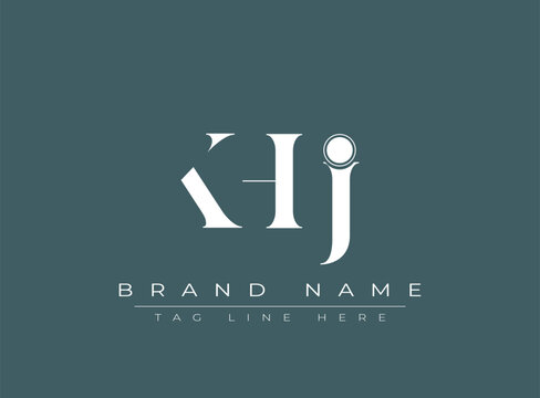 KHJ abstract letter logo design. This logo is designed by three abstract letters.