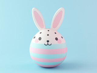 Fototapeta premium Festive Easter egg designed as a bunny with polka dot pattern