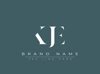KJE abstract letter logo design. This logo is designed by three abstract letters. © Mahamud
