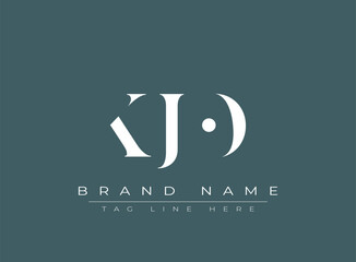 KJO abstract letter logo design. This logo is designed by three abstract letters.