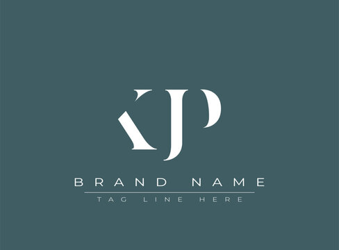 KJP abstract letter logo design. This logo is designed by three abstract letters.