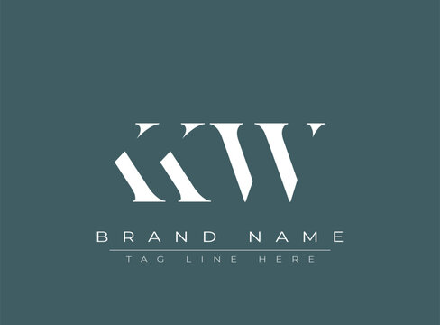 KKW abstract letter logo design. This logo is designed by three abstract letters.