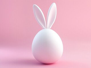 Obraz premium Cute Easter egg with a fluffy rabbit tail design