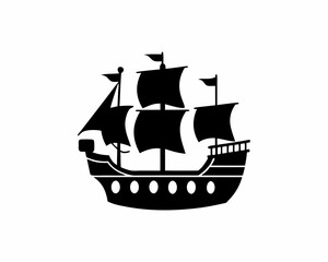 creative silhouette Basic Ship Icon victor illustration