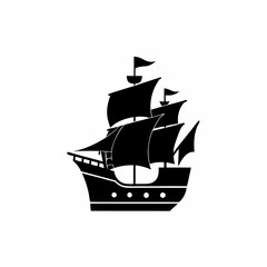creative silhouette Basic Ship Icon victor illustration