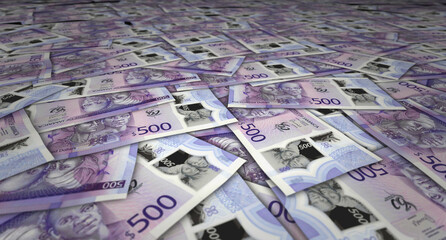 Jamaica dollar 500 JMD banknote money 3d illustration