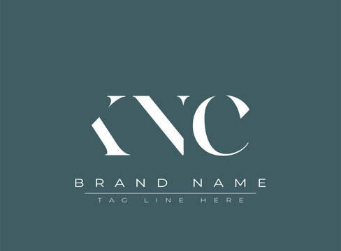 KNC abstract letter logo design. This logo is designed by three abstract letters.