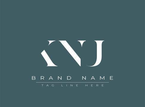 KNU abstract letter logo design. This logo is designed by three abstract letters.