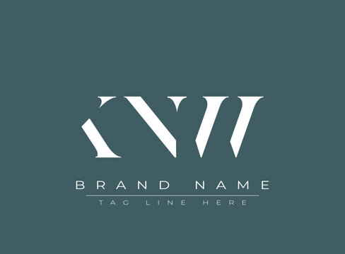 KNW abstract letter logo design. This logo is designed by three abstract letters.