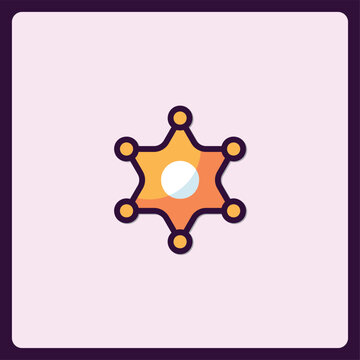 recommend clip art: Stylized sheriff badge icon evoking western law enforcement tradition
