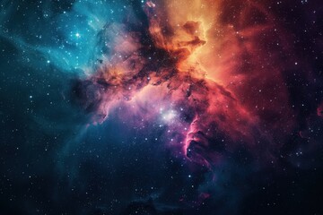 Fototapeta premium Stunning Nebula with Vivid Colors and Starry Surroundings