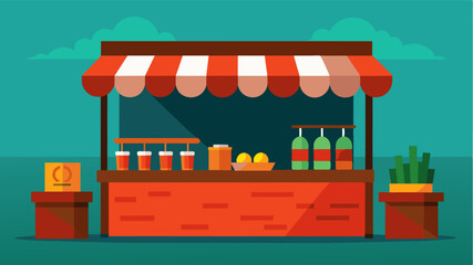 The once bustling market stall is now quiet as customers are deterred by the high price tags on every item reflecting the struggle to afford basic groceries.. Vector illustration