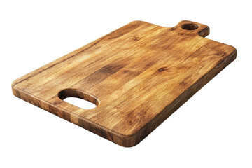 A Rich, Warm Acacia Wood Cutting Board, Perfect For Preparing Delicious Meals, Featuring Convenient Finger Holes For Easy Handling And A Stylish Design Isolated on Transparent Background