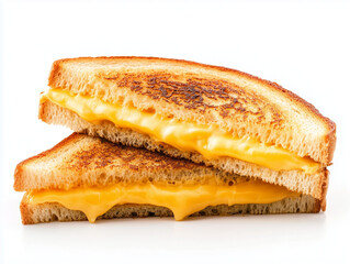 Grilled cheese sandwich isolated on a white background