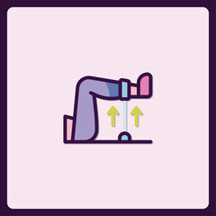 Stylized Illustration of a Foot Exercise with Arrows Pointing Upwards