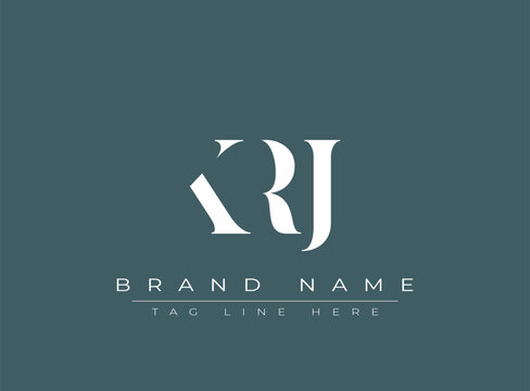 KRJ abstract letter logo design. This logo is designed by three abstract letters.
