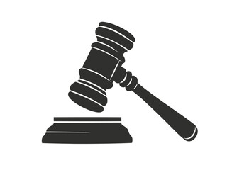 Judge gavel silhouette icon vector on white background. Judge Gavel Silhouette Icon Vector Legal Justice Symbol, Courtroom Illustration, law icon vector. auction hammer.
