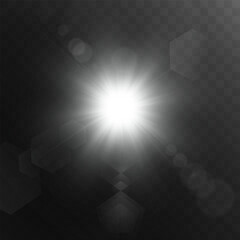 Bright orange light with highlights on a dark background creates a warm and dynamic atmosphere. Vector illustration