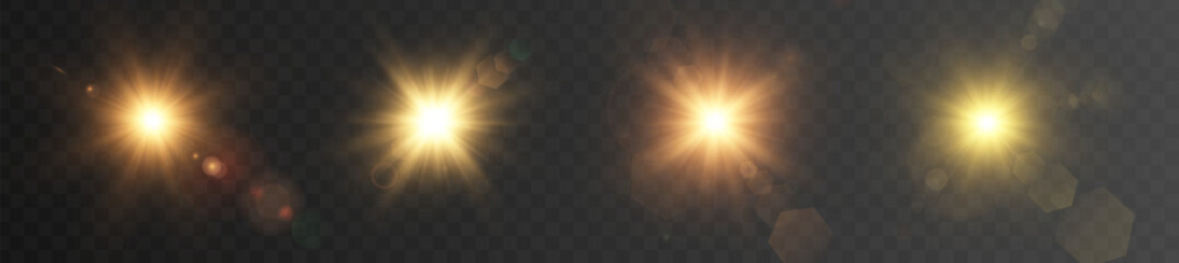 Fototapeta premium light sun, Bright orange light on a transparent background creates a warm and dynamic atmosphere. Vector illustration