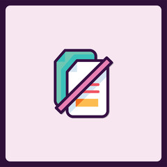 Prohibited documentation icon symbolizing restriction or cancellation concept