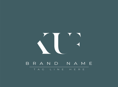 KUF abstract letter logo design. This logo is designed by three abstract letters.