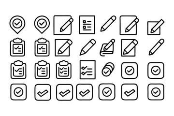 evaluation and assess editable stroke outline icon