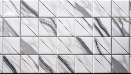 Fototapeta premium Seamless glossy ceramic tile texture, featuring a white surface with subtle marble veins, polished to a smooth finish, ideal for luxurious and contemporary interior design. 