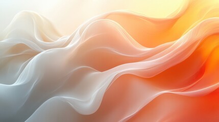 Obraz premium Warm hues intertwine softly, evoking a tranquil atmosphere in an abstract fluid composition