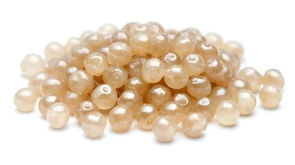 Tapioca pearls or sagu seeds isolated on white