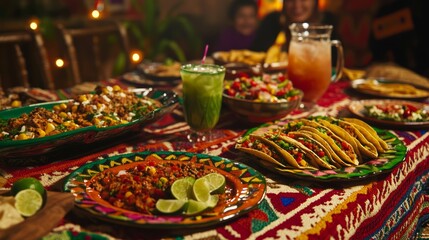 Fototapeta premium Festive Mexican Dining Table for Cinco de Mayo