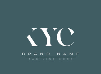 KYC abstract letter logo design. This logo is designed by three abstract letters.