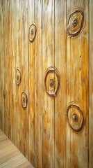 Fototapeta premium Exquisitely Detailed Wood Paneling: A Timeless Wall Design for Modern Homes