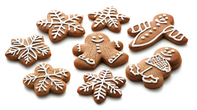 Set of christmas homemade gingerbread cookies