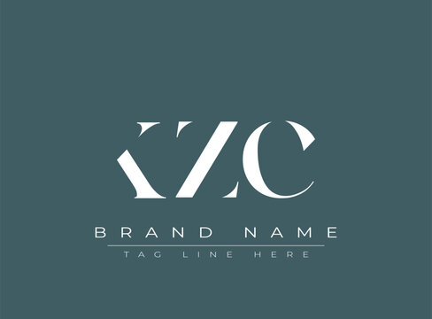 KZC abstract letter logo design. This logo is designed by three abstract letters.