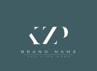 KZP abstract letter logo design. This logo is designed by three abstract letters.