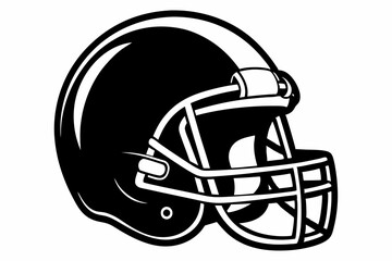 Fototapeta premium american football helmet line art silhouette vector illustration