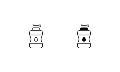 Body Wash  icons set line and glyph vector icon