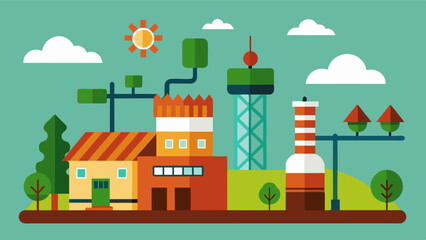 The farm is designed to be easily expandable with the ability to add new towers reservoirs and growing mediums as needed.. Vector illustration