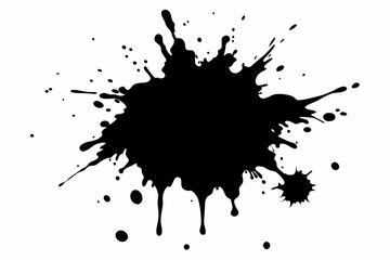 paint splatter line art silhouette vector illustration