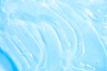 Cosmetic gel, serum transparent sample. Liquid cream with bubble texture. Gel texture of a cosmetic...