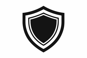 shield icon line art silhouette vector illustration