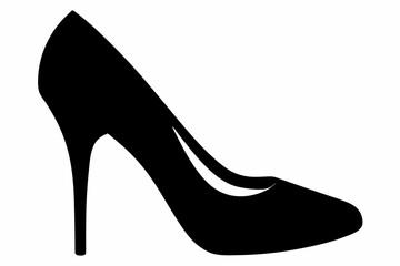 Obraz premium shoe high heel line art silhouette vector illustration