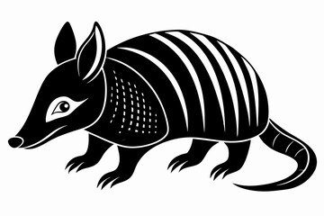 armadillo line art silhouette vector illustration