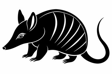 armadillo line art silhouette vector illustration