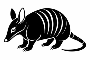 armadillo line art silhouette vector illustration